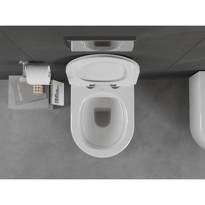 Mexen Sofia WC-Schüssel Rimless mit Slim-Softclose-Sitz, Duroplast, Weiß glänzend - 30540100