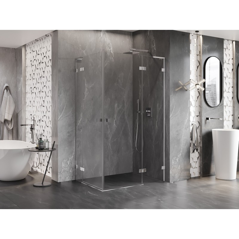 Mexen Lunar L Duo Duschkabine rechts öffnend 105 x 75 cm, transparent, Chrom - 834L-105P-075L-01-00