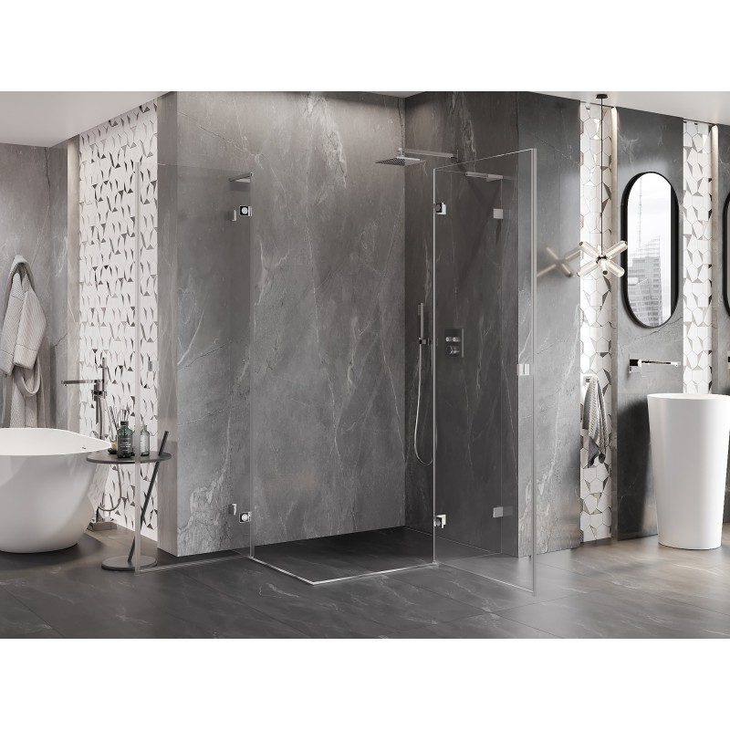 Mexen Lunar L Duo Duschkabine, rechts öffnend, 105 x 95 cm, transparent, Chrom - 834L-105P-095L-01-00