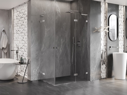 Mexen Lunar L Duo Duschkabine, rechts öffnend 110 x 70 cm, transparent, Chrom - 834L-110P-070L-01-00