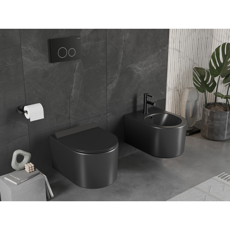 Mexen Sofia WC-Schüssel Rimless mit Slim-Soft-Close-Sitz, Duroplast, Schwarz Matt - 30540185