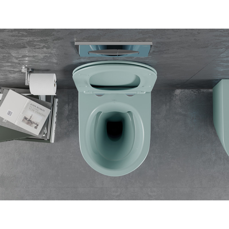 Mexen Lena Rimless WC-Schüssel mit Soft-Close Slim-Sitz, Duroplast, hellgrün matt - 30224048