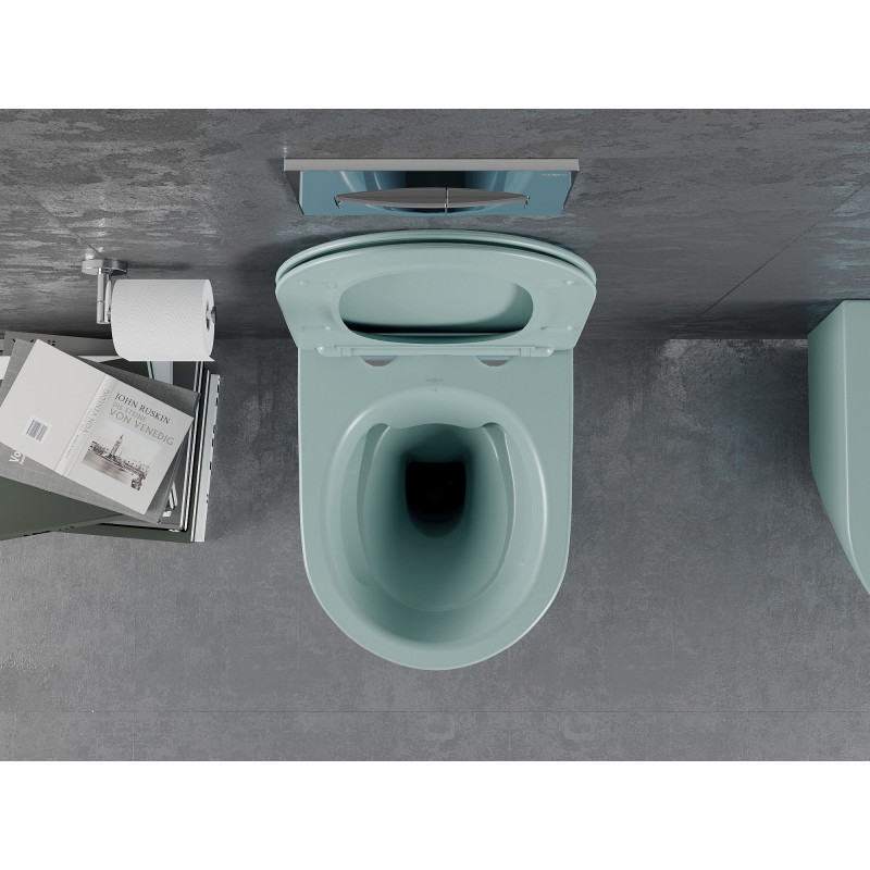 Mexen Lena WC-Becken Rimless mit Slim-Absenkautomatik-Sitz, Duroplast, hellgrün matt - 30224048