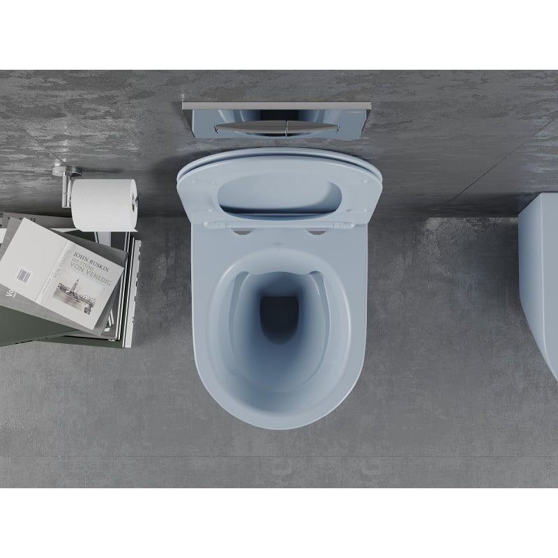 Mexen Lena WC-Schüssel Rimless mit Absenkautomatik Slim, Duroplast, grau-blau matt - 30224069