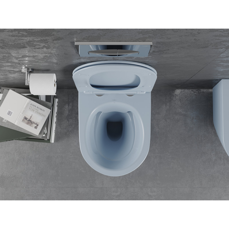 Mexen Lena WC-Schüssel Rimless mit Soft-Close-Slim-Sitz, Duroplast, grau-blau matt - 30224069