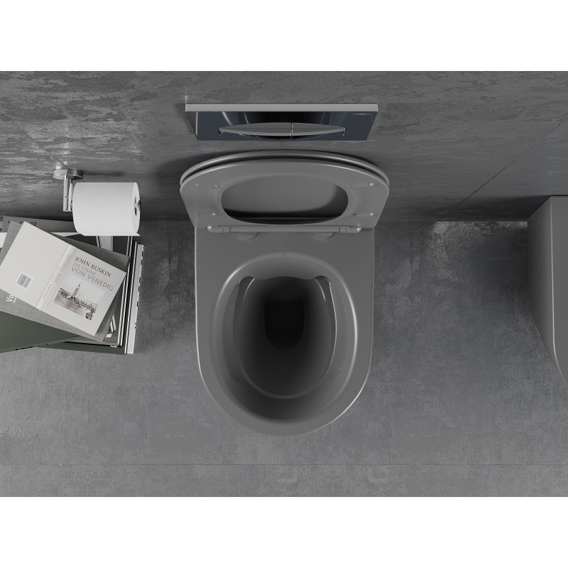 Mexen Lena WC-Schüssel Rimless mit Slim-Absenkautomatik, Duroplast, dunkelgrau matt - 30224071