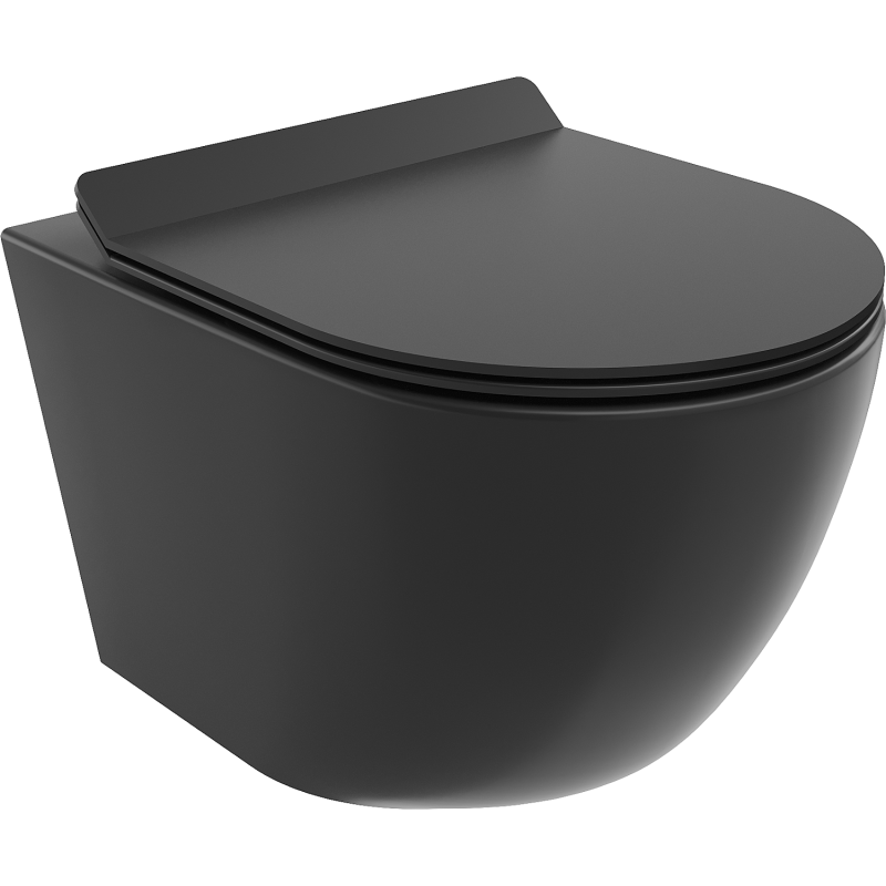 Mexen Lena WC-Schüssel Rimless mit Slim Soft-Close-Sitz, Duroplast, Schwarz matt - 30220185