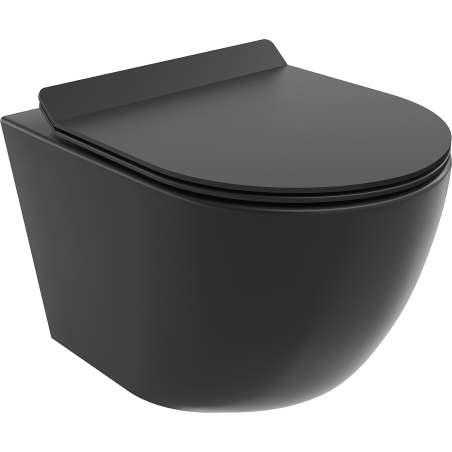 Mexen Lena WC-Schüssel Rimless mit Slim Soft-Close-Sitz, Duroplast, Schwarz matt - 30220185