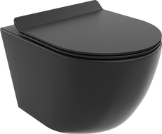 Mexen Lena WC-Schüssel Randlos mit slim Sitz und Absenk-Automatik, duroplast, Schwarz matt - 30220185
