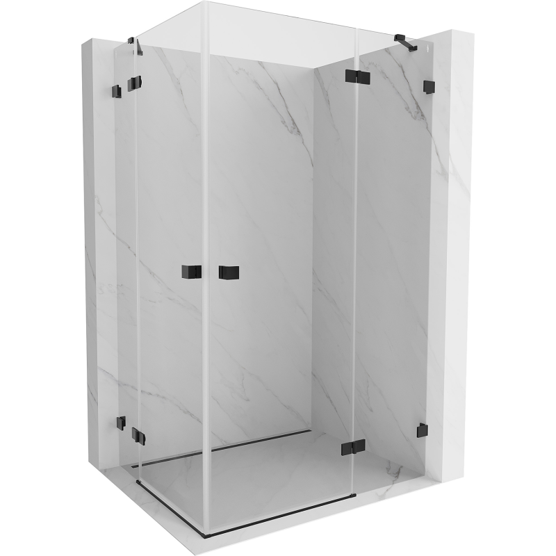 Mexen Lunar Duo Duschkabine, schwenkbar, rechts 110 x 70 cm, transparent, schwarz - 834-110P-070L-70-00