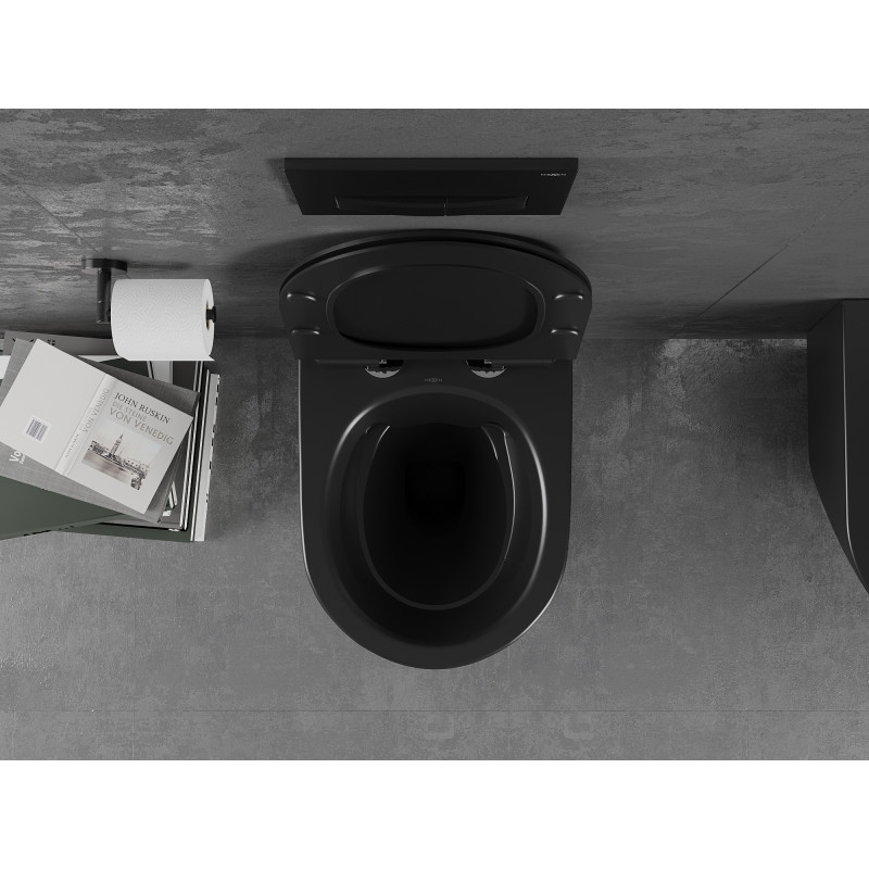 Mexen Lena WC-Schüssel Rimless mit Slim Soft-Close-Sitz, Duroplast, Schwarz matt - 30220185