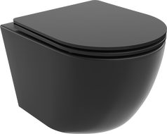 Mexen Lena WC-Schüssel Rimless mit langsam schließendem Slim-Sitz, Duroplast, schwarz matt - 30221085