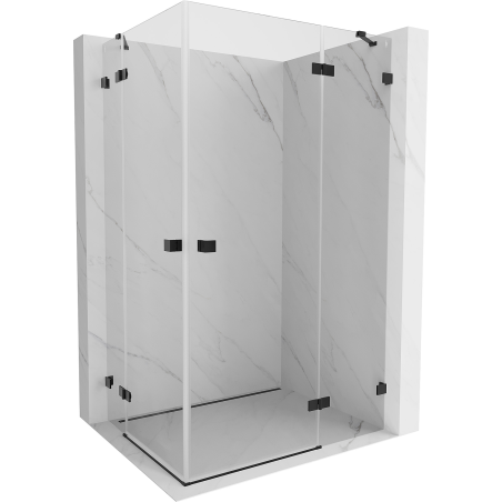 Mexen Lunar Duo Duschkabine, rechts öffnend, 110 x 90 cm, transparent, schwarz - 834-110P-090L-70-00
