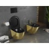 Mexen Lena WC-Schüssel Rimless mit Soft-Close-Slim-Deckel, Duroplast, Schwarz Matt/Gold - 30224076