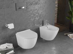 Mexen Lena WC-Schüssel Randlos mit slim Sitz und Absenk-Automatik, duroplast, Weiß - 30220500