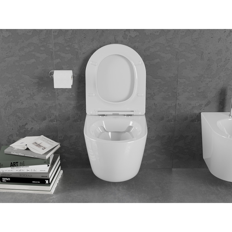 Mexen Lena WC-Schüssel Rimless mit Slim Absenkautomatik, Duroplast, weiß glänzend - 30220400