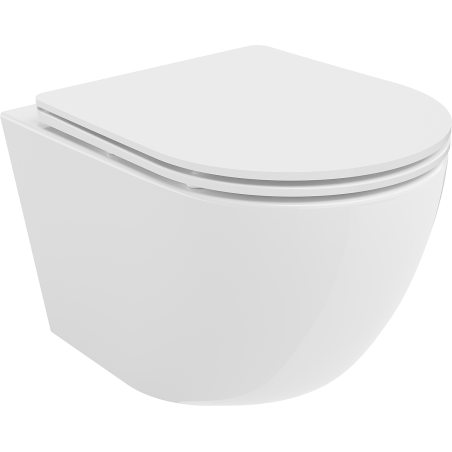 Mexen Lena WC-Schüssel Rimless mit schlankem, sanft absenkendem Sitz, Duroplast, weiß glänzend - 30220300