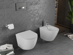 Mexen Lena WC-Schüssel Randlos mit slim Sitz und Absenk-Automatik, duroplast, Weiß - 30220300