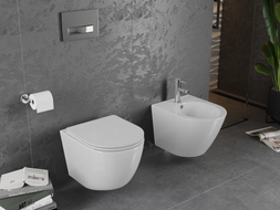 Mexen Lena WC-Schüssel Rimless mit schlankem, sanft absenkendem Sitz, Duroplast, weiß glänzend - 30220300