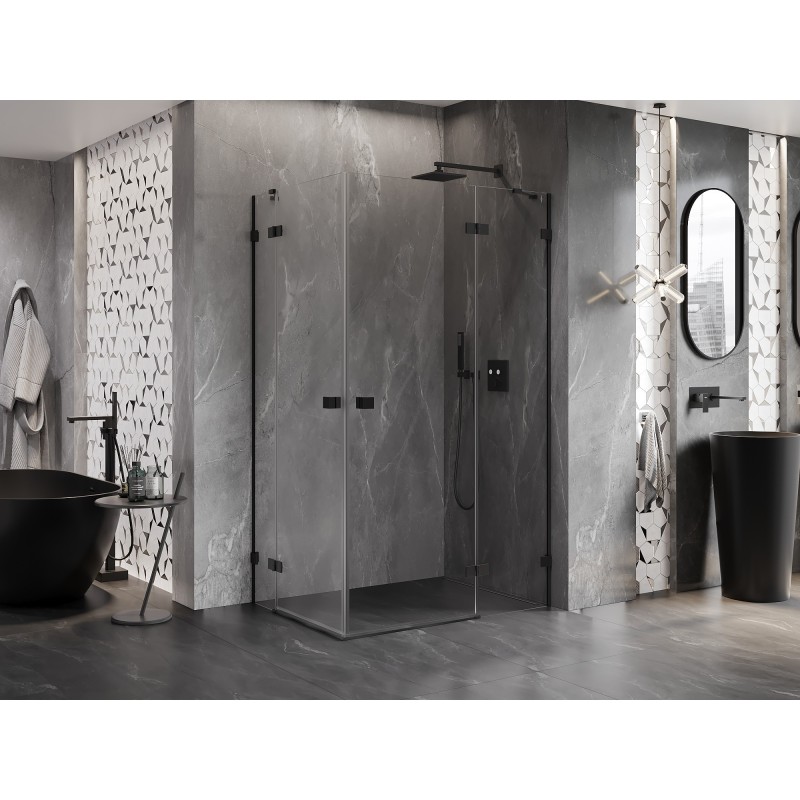Mexen Lunar Duo Duschkabine schwenkbar rechts 120 x 95 cm, transparent, schwarz - 834-120P-095L-70-00