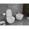 Mexen Lena rimless WC-Schüssel mit langsam schließendem, festem Sitzbrett, Duroplast, glänzend weiß - 30220200