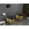 Mexen Lena WC-Schüssel Rimless mit Soft-Close-Slim-Deckel, Duroplast, Schwarz Matt/Gold - 30224076