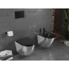 Mexen Lena WC-Schüssel Rimless mit Soft-Close Slim Sitz, Duroplast, Schwarz Matt/Silber - 30224074