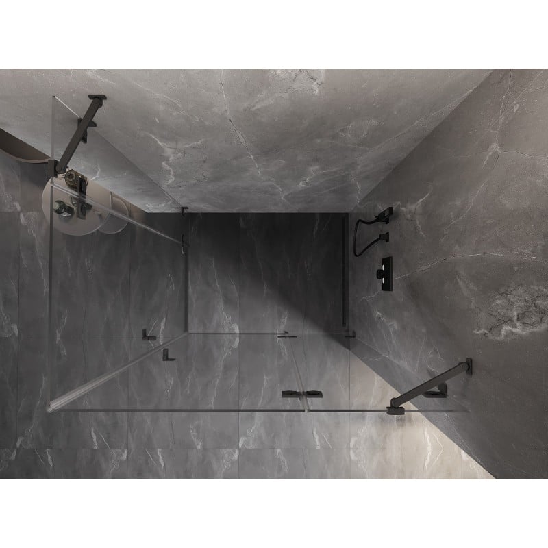 Mexen Lunar Duo Duschkabine rechtsseitig 100 x 85 cm, transparent, Gun Metal - 834-100P-085L-95-00