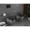 Mexen Lena WC-Schüssel Rimless mit Absenkautomatik Slim, Duroplast, schwarz matt/silbernes Schuppenmuster - 30224072