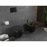 Mexen Lena WC-Schüssel Rimless mit Soft-Close-Slim-Sitz, Duroplast, schwarz matt/goldene Linie - 30224075