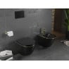 Mexen Lena WC-Schüssel Rimless mit Softclose-Slim-Sitz, Duroplast, Schwarz Matt/Goldene Linie - 30224075
