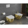 Mexen Lena Rimless WC-Schüssel mit Soft-Close-Slim-Deckel, Duroplast, Weiß/Gold - 30224006