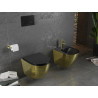 Mexen Lena WC-Schüssel Rimless mit Slim-Absenkautomatik, Duroplast, schwarz matt/goldenes Schuppenmuster - 30224078