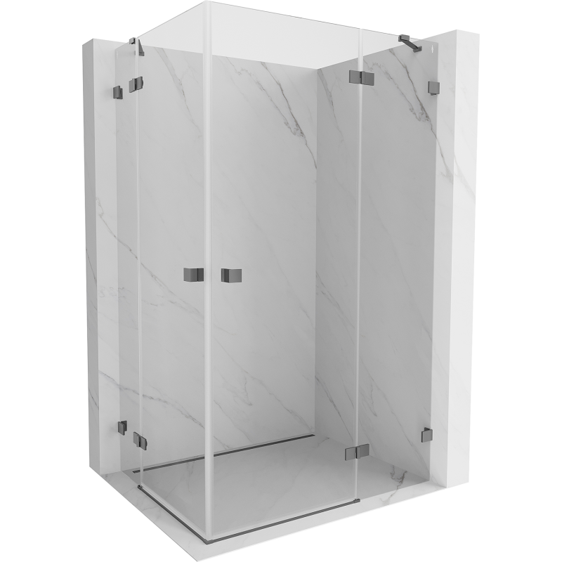Mexen Lunar Duo Duschkabine mit rechter Tür 105 x 80 cm, transparent, Gun Metal - 834-105P-080L-95-00