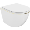 Mexen Lena WC-Schüssel Rimless mit softclose, Duroplast, weiß/goldene Linie - 30224005