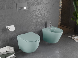 Mexen Lena WC-Becken Rimless mit Slim-Absenkautomatik-Sitz, Duroplast, hellgrün matt - 30224048