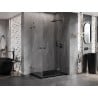 Mexen Lunar Duo Duschkabine, rechte Schwingtür, 110 x 75 cm, transparent, Gun Metal - 834-110P-075L-95-00