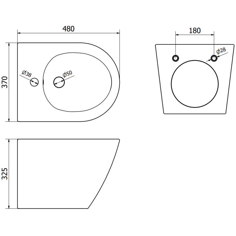 Mexen Lena hängendes Bidet, schwarz matt - 35224885