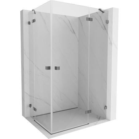 Mexen Lunar Duo Duschkabine Drehbar Rechts 110 x 100 cm, Transparent, Gun Metal - 834-110P-100L-95-00
