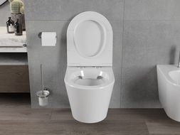 Mexen Rico Rimless WC-Schüssel mit langsam schließendem Slim-Deckel, Duroplast, weiß glänzend - 30720500