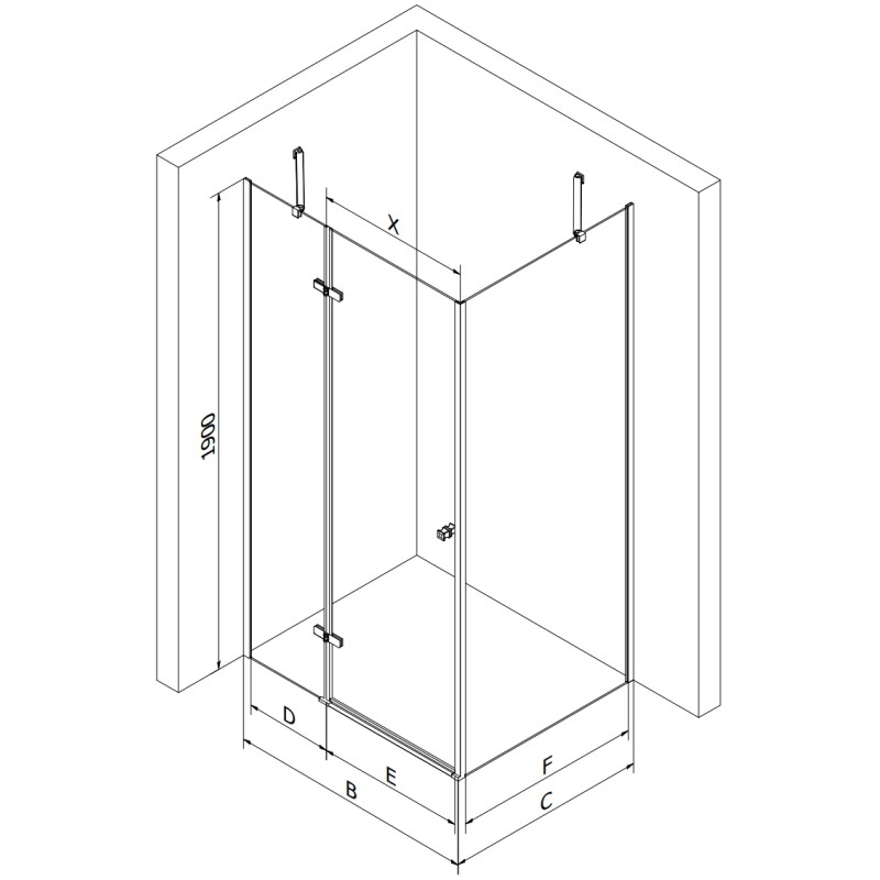 Mexen Roma Schwenkbare Duschkabine 90 x 70 cm, transparent, Chrom - 854-090-070-01-00