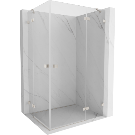 Mexen Lunar Duo Duschkabine mit rechter Schwingtür 95 x 80 cm, transparent, gebürsteter Nickel - 834-095P-080L-97-00