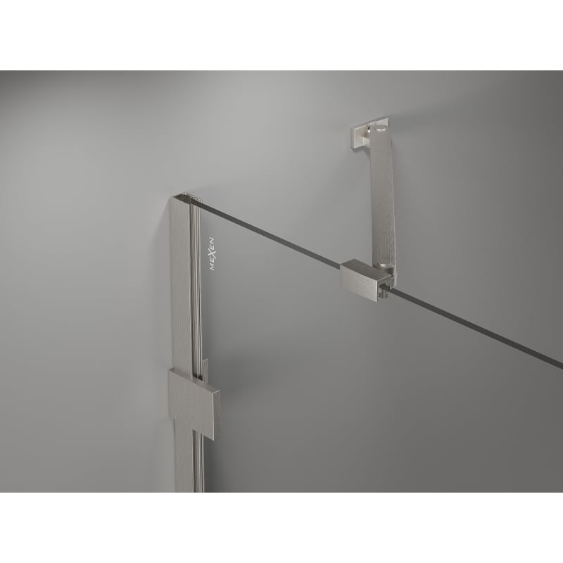 Mexen Lunar Duo Duschkabine, rechts öffnend, 105 x 100 cm, transparent, gebürsteter Nickel - 834-105P-100L-97-00