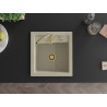 Mexen Vito Granitspüle 1-Becken 520 x 490 mm, beige, Siphon gold - 6503521000-69-G