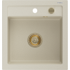 Mexen Vito Granitspüle 1-Becken 520 x 490 mm, beige, Siphon gold - 6503521000-69-G