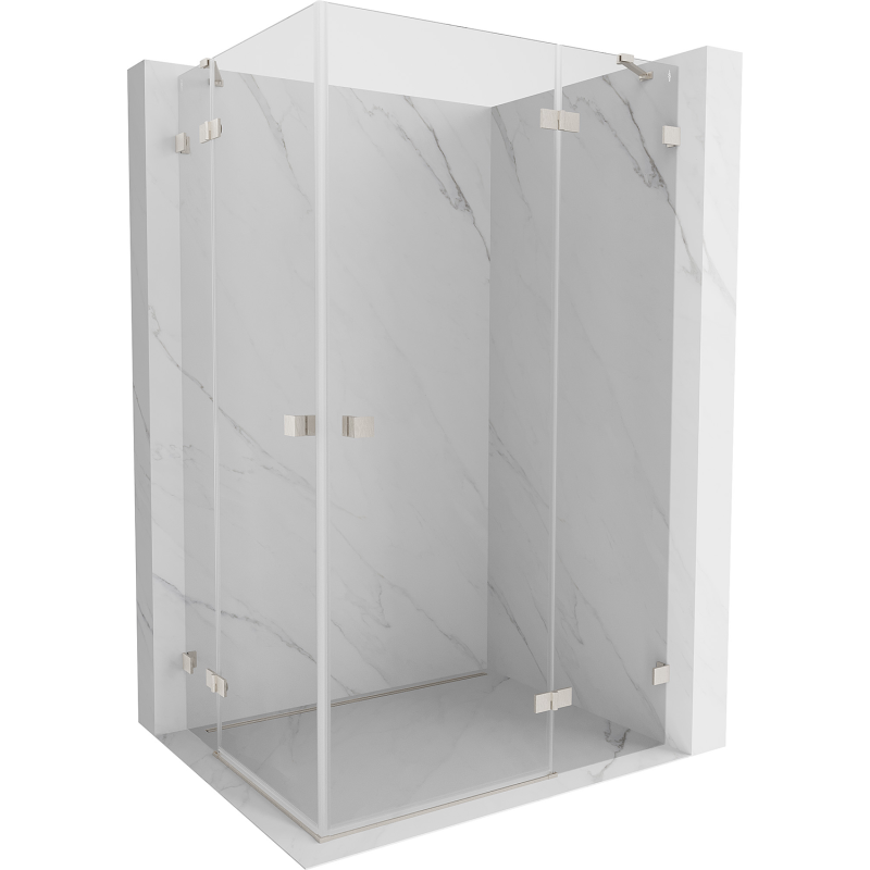 Mexen Lunar Duo Pendeltür-Duschkabine rechts 115 x 80 cm, transparent, gebürsteter Nickel - 834-115P-080L-97-00