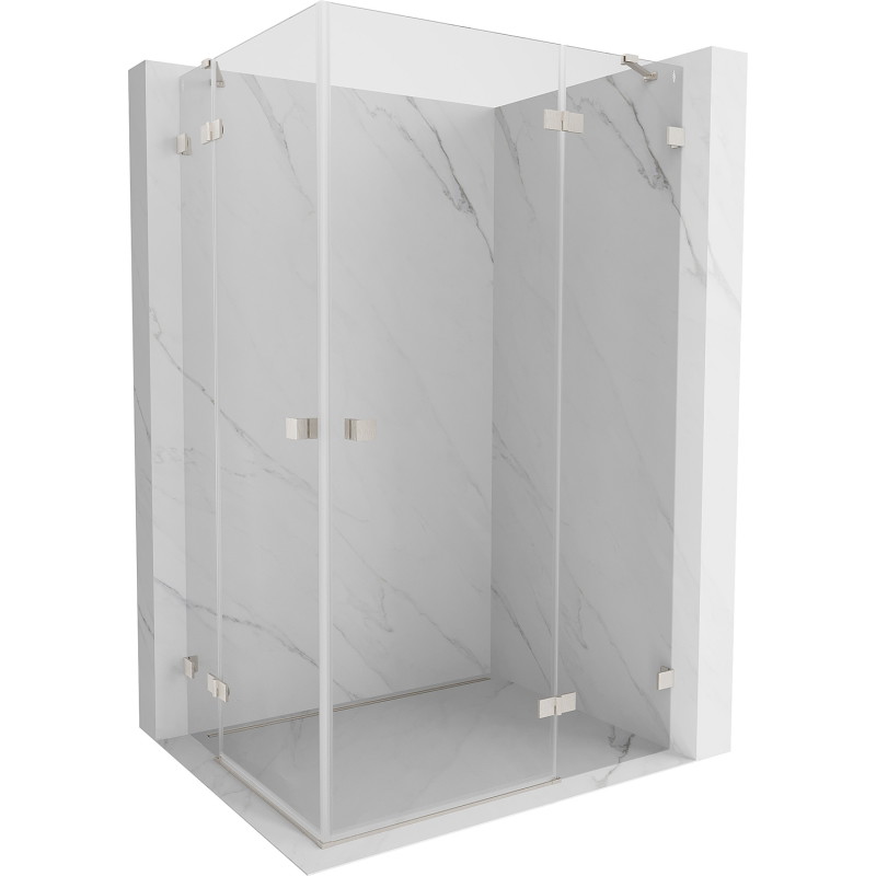 Mexen Lunar Dusche Duo Duschkabine rechts öffnend 115 x 105 cm, transparent, gebürsteter Nickel - 834-115P-105L-97-00