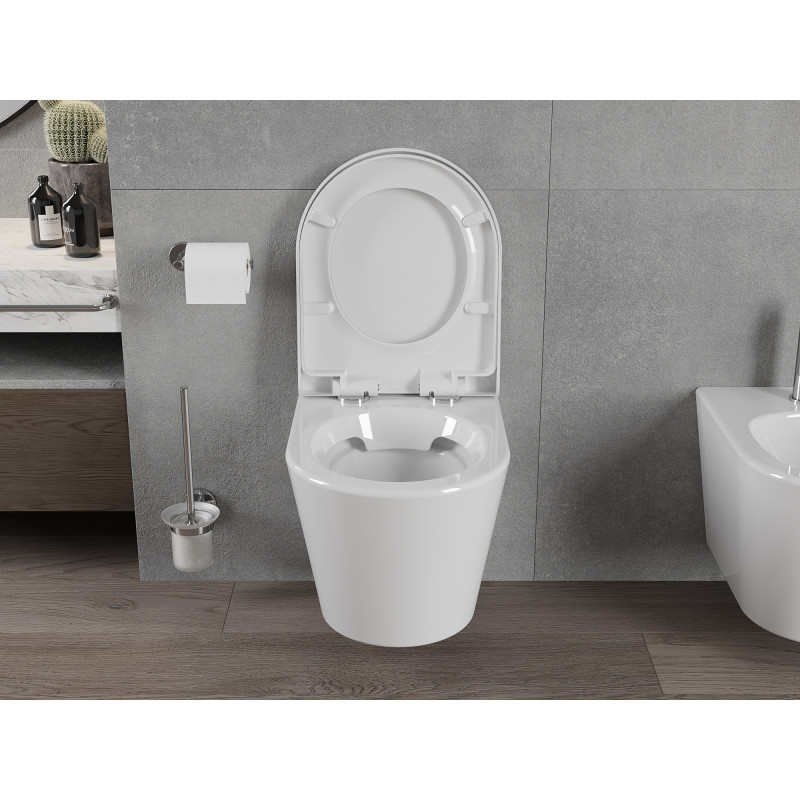 Mexen Rico WC-Schüssel Rimless mit langsamschließendem, hartem Sitz, Duroplast, weiß glänzend - 30720200