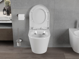 Mexen Rico Toilettenschüssel Randlos mit Hartfasesitz, duroplast, Weiß - 30720200