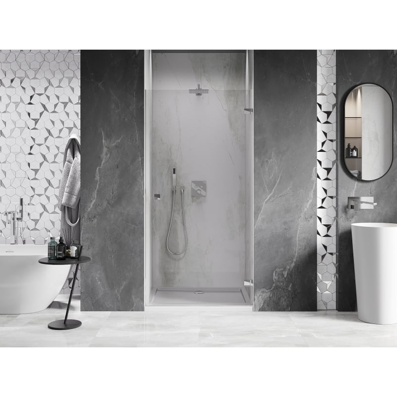 Mexen Lunar-B Rechte, schwenkbare Duschabtrennung 45 cm, transparent, Chrom - 832-045-000-01-00-P